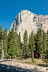 El Capitan and Yosemite Valley in Yosemite National Park during September in California. Formed in 1890 this is one of the oldest and most famous National Parks in the United States. - 764041578