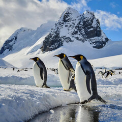 Fototapeta premium 걸어다니는 펭귄