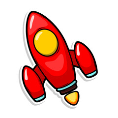 Launching spaceship rocket illustration art