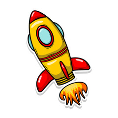 Launching spaceship rocket illustration art