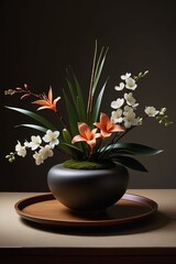 So elegant flower decor ideas, stylish ikebana Japanese flowers arrangements ideas, vertical composition