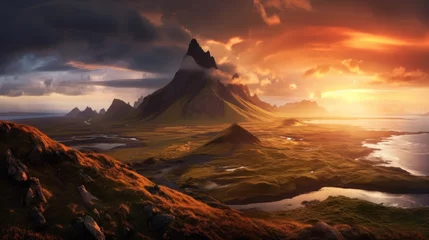 Fotobehang Asgard world of the gods - home of the Aesir - landscape - German Mythologies © SULAIMAN