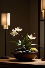 So elegant flower decor ideas, stylish ikebana Japanese flowers arrangements ideas, vertical composition
