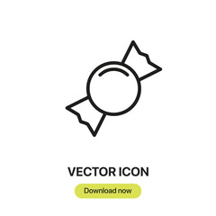 Candy icon vector. Linear-style sign for mobile concept and web design. Candy symbol illustration. Pixel vector graphics - Vector.	