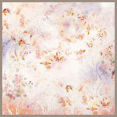 abstract cloudy background, floral detailed scarf pattern design - 764045104