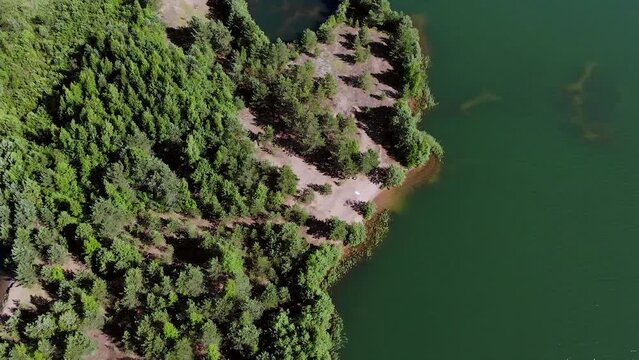 Lake Slavyanka. Leningrad Region. Russia. Drone