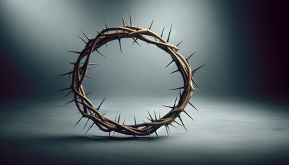 Crown of Thorns on Grey Background