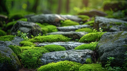 Majestic Moss: A Macro View of Nature's Textured Beauty - Perfect for Wallpaper