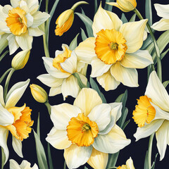  Spring  composition of daffodil flowers  - 764048352