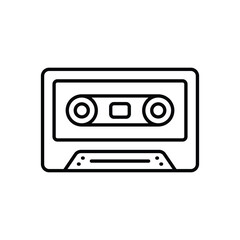 Thin Line Cassette Tape vector icon
