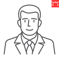 President line icon, election and politician, minister vector icon, vector graphics, editable stroke outline sign, eps 10.