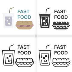 Fast food icons. Vector fast food template. Fast food icons.