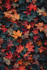 Fototapeta premium Autumn maple leaves foliage for background