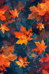 Autumn maple leaves foliage for background