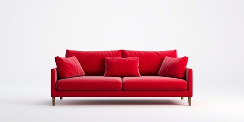 red sofa on a white background Generative AI