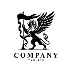 Fototapeta premium Lion logo: Epitomizes strength, courage, and leadership, symbolizing power and majesty in its iconic representation.