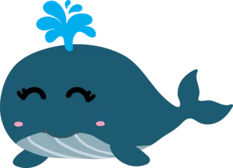 Rideaux velours Baleine cute whale cartoon, sea animal