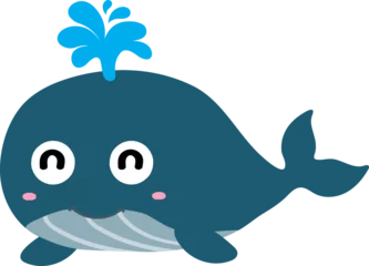 Stickers pour porte Baleine cute whale cartoon, sea animal