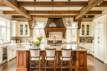 Kitchen interior in new luxury home.