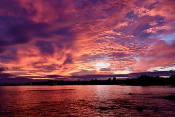 sunset over the sea