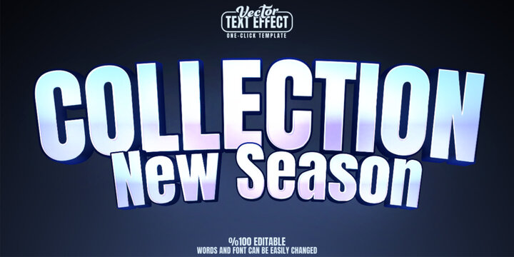 New season sale editable text effect, customizable poster and creative 3D font style