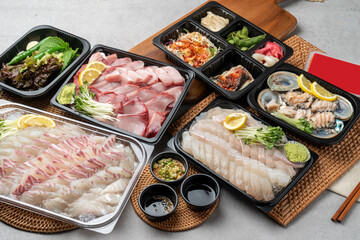 Japanese, sea eel, sea bass, sashimi, sea bream, yellowtail, red pepper paste, flatfish, rockfish,...