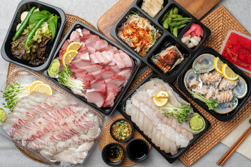 Japanese, sea eel, sea bass, sashimi, sea bream, yellowtail, red pepper paste, flatfish, rockfish,...