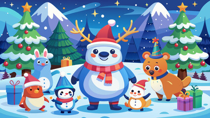 Christmas winter landscape