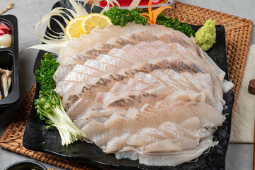 Japanese, sea eel, sea bass, sashimi, sea bream, yellowtail, red pepper paste, flatfish, rockfish,...