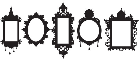 Set frames. Hand drawn vector illustration