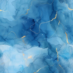 Marble Alcohol Ink Seamless pattern, Elegant Texture Marble Watercolor with Gold line, Luxury Seamless Template