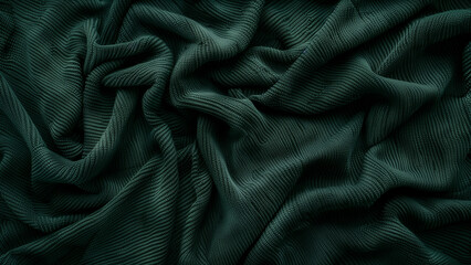 A Smooth, Dark Green Knitted Fabric