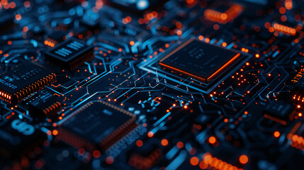 Fototapeta premium orange tech cyberpunk background