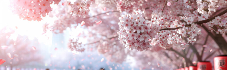 Beautiful cherry blossom sakura in spring time, soft focus
