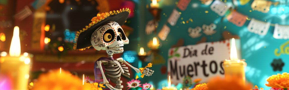 Day of the Dead, Dia de los Muertos, Mexican Day of the Dead celebration background