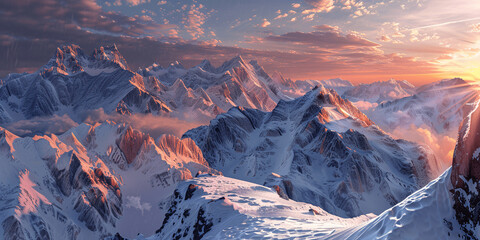 AI-generated majestic and beautiful mountains