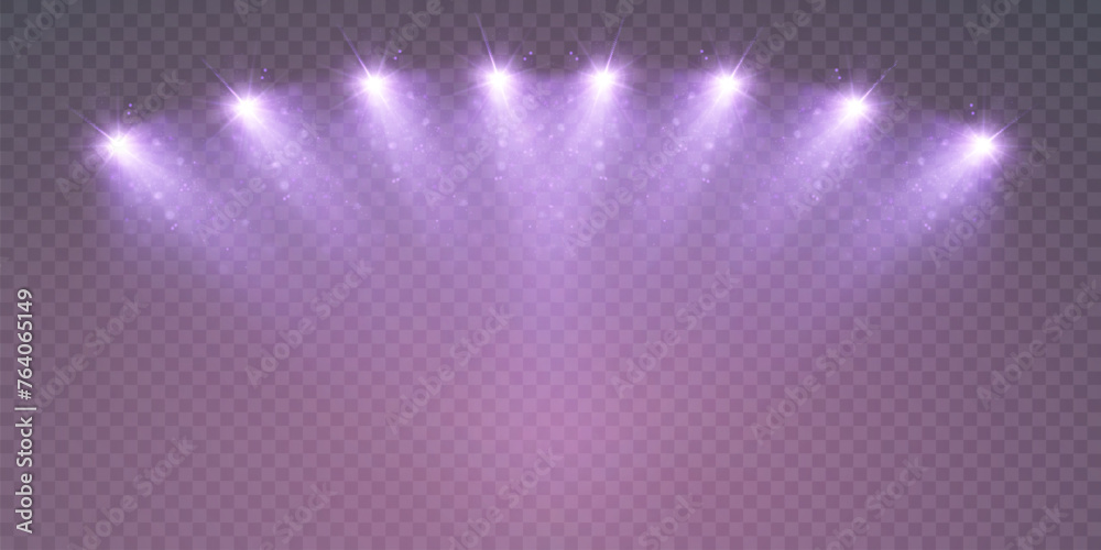 Poster purple spotlight background. illuminated transparent stage. background for displaying products. brig