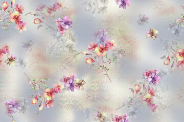 flower seamless Floral allover seamless digital pattern design 