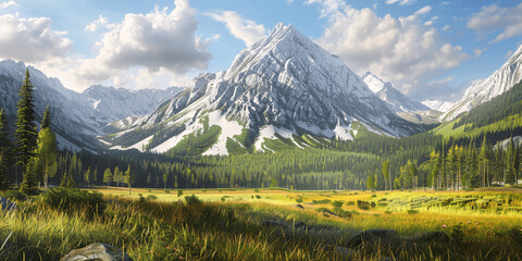 AI-generated majestic and beautiful mountains