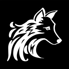 Wolf head logo. Hand drawing. Vector illustration for your design - 764066564