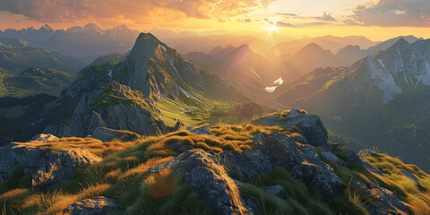 AI-generated majestic and beautiful mountains