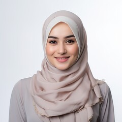Portrait of a young woman in a hijab with a pleasant expression