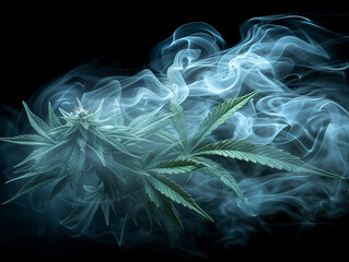Artistic depiction of smoke forming shapes