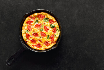Frittata with tomatoes and spinach