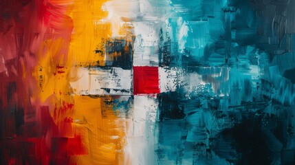 Abstract acrylic painting style conveying healthcare themes with inspiration from iconic artistic movements.