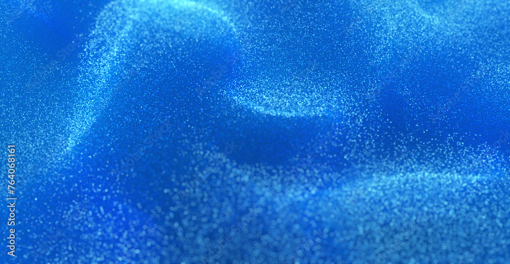 Poster a high-tech digital background with a flowing particle stream in blue, symbolizing data flow in the 