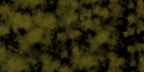 Dark abstract background withe yellow Smoke effect with fog clouds background. brown velvet smoke texture fantasy smooth watercolor painted art design. Dark elegant Royal yellow shades aquarelle paint
