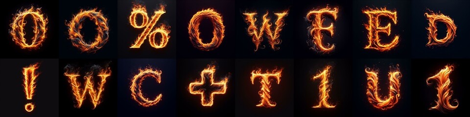 flmmable 3D Lettering Typeface. AI generated illustration