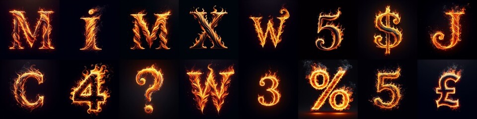 Fototapeta premium flmmable 3D Lettering Typeface. AI generated illustration