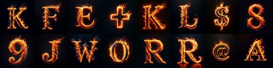 Fototapeta premium flmmable 3D Lettering Typeface. AI generated illustration